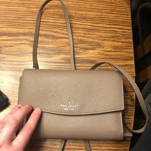 Kate spade small crossbody taupe color with built in wallet